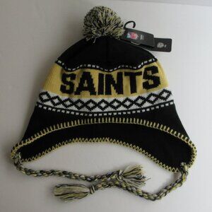 New Orleans Saints NFL Men's OTS Abenaki Sherpa Knit Cap with Pom NWT One Size